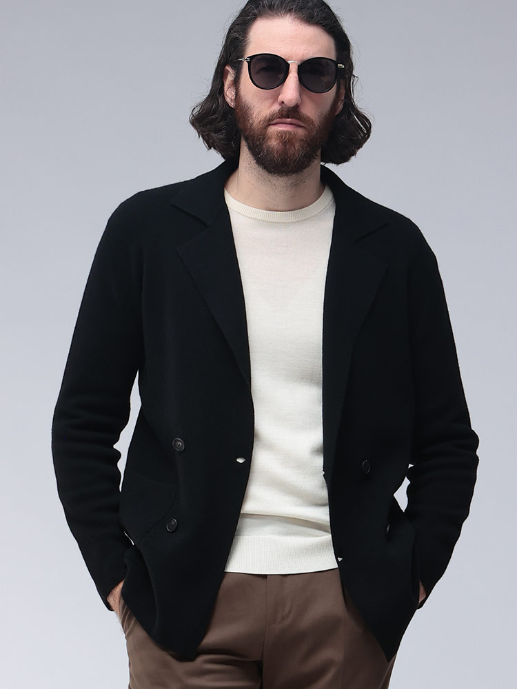 TAGLIATORE (タリアトーレ) ウール混 ダブル ニットジャケット