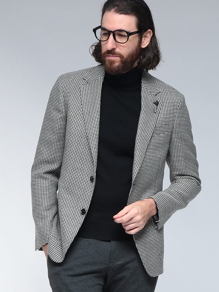 LARDINI (ラルディーニ) 千鳥格子 ハウンドトゥース シングル 2ツ釦