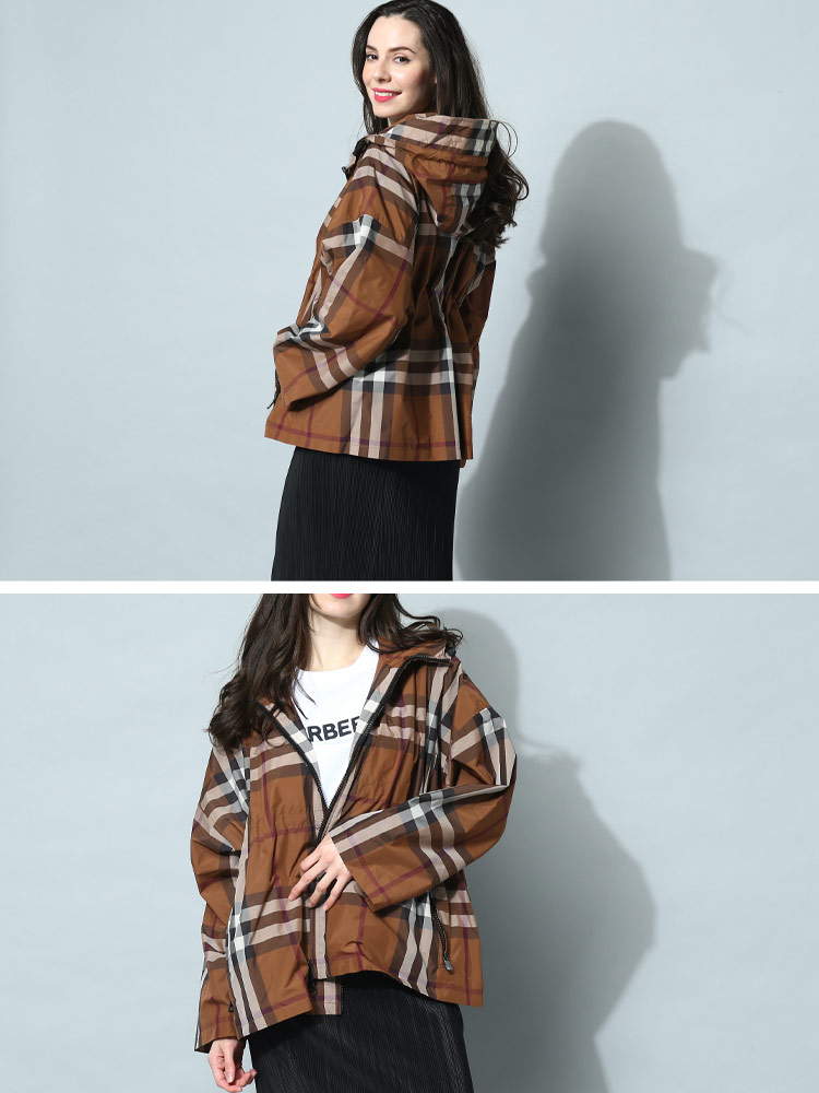 BURBERRY (バーバリー) チェック フルジップ フーディッドジャケット