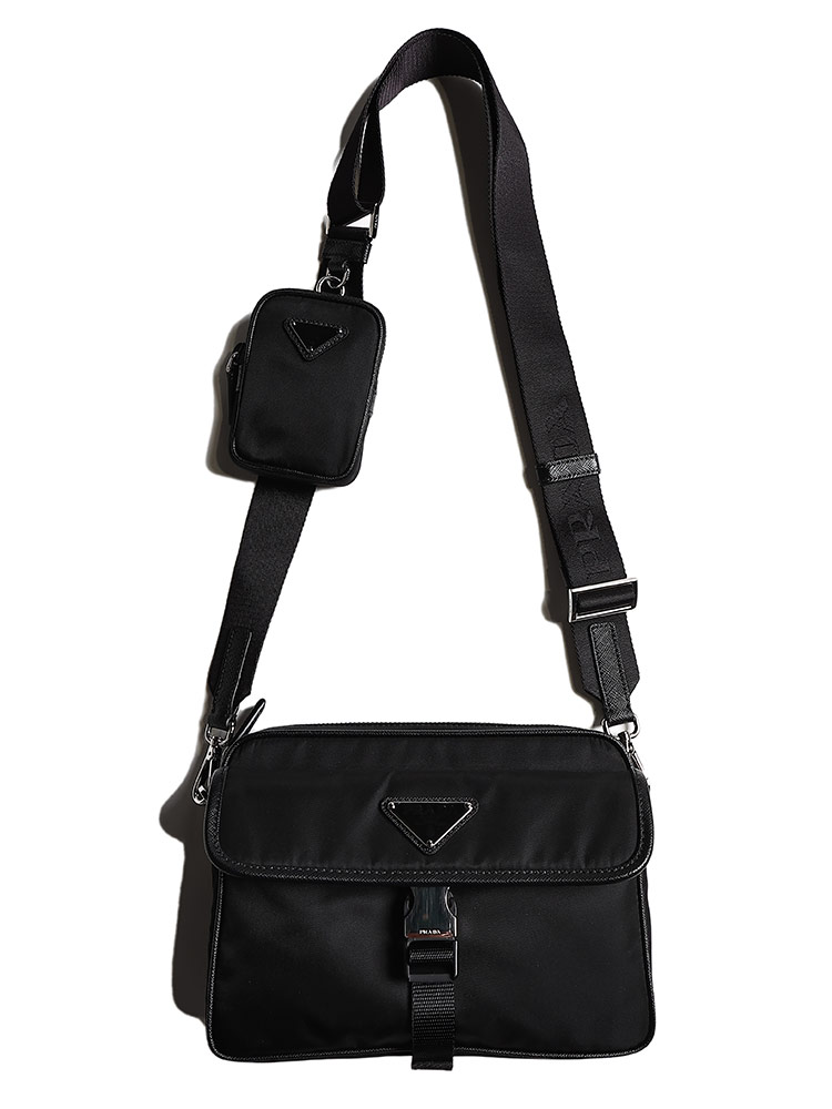 PRADA (プラダ) ナイロン ロゴ 着脱ミニポーチ付き ショルダーバッグ