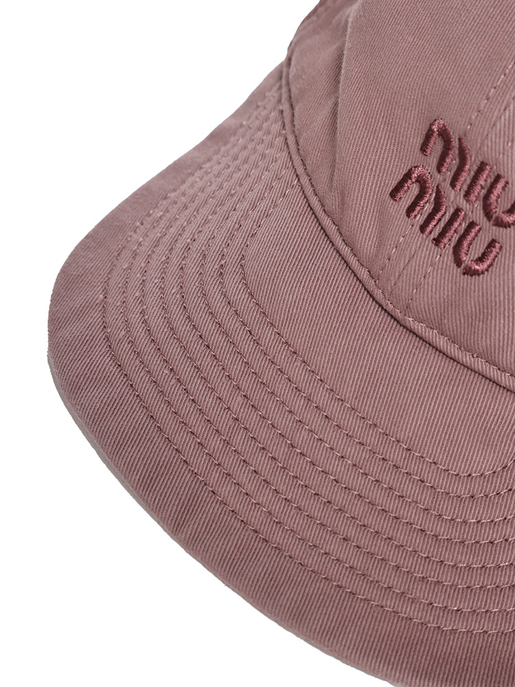 MIUMIU (ミュウミュウ) コットン ウォッシュ加工 ロゴ刺繍 ベース