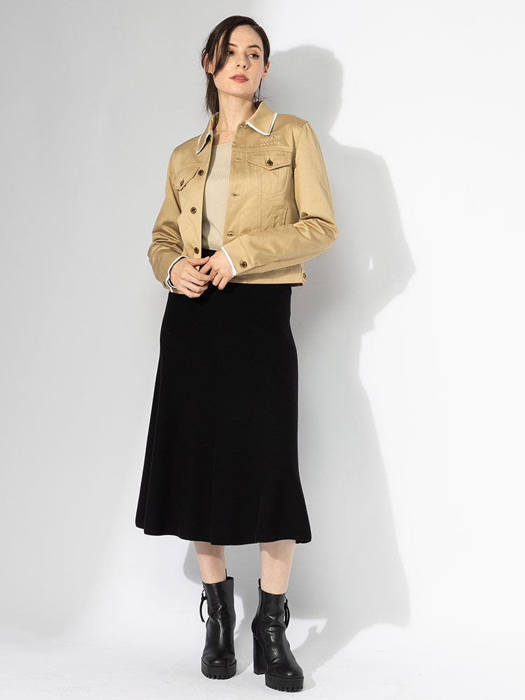 MIUMIU (ミュウミュウ) ダブルポケット ロゴ フルボタン チノ