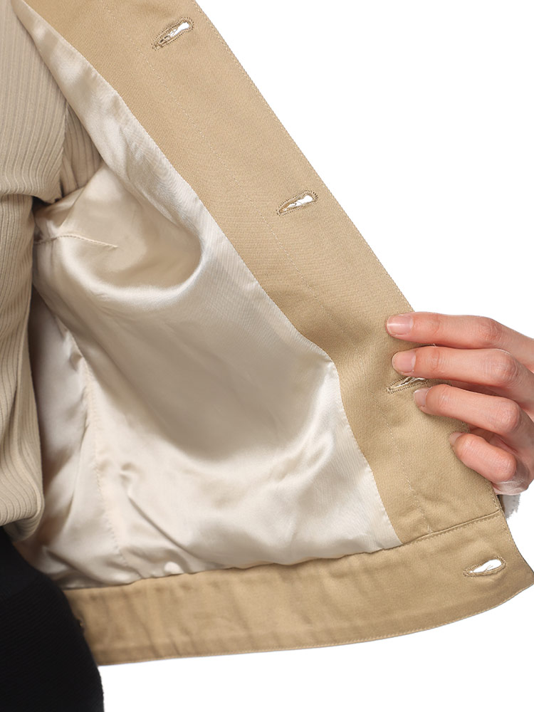 MIUMIU (ミュウミュウ) ダブルポケット ロゴ フルボタン チノ