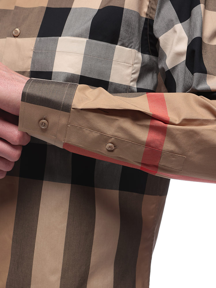BURBERRY (バーバリー) 綿100％ チェック柄 長袖 シャツ BB8071445