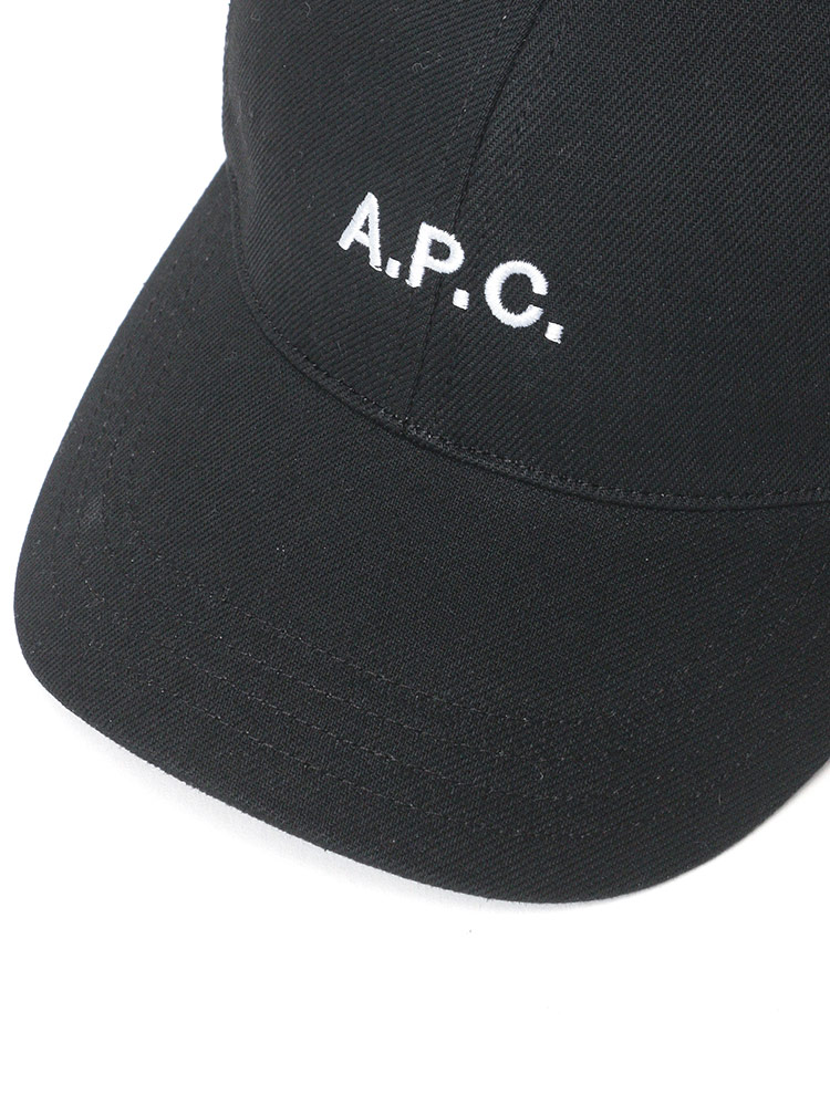 A.P.C. (アーペーセー) ブランドロゴ刺繍 ブラックコットン ベース