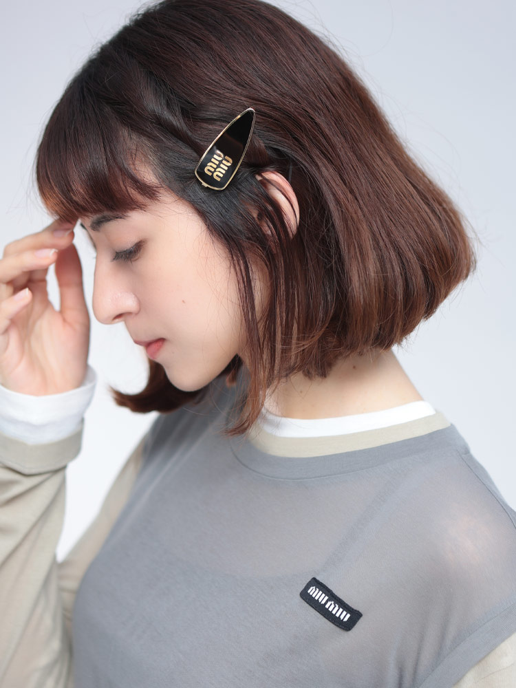 MIU MIU (ミュウミュウ) エナメルメタル ヘアクリップ MIU5IF1472F6T