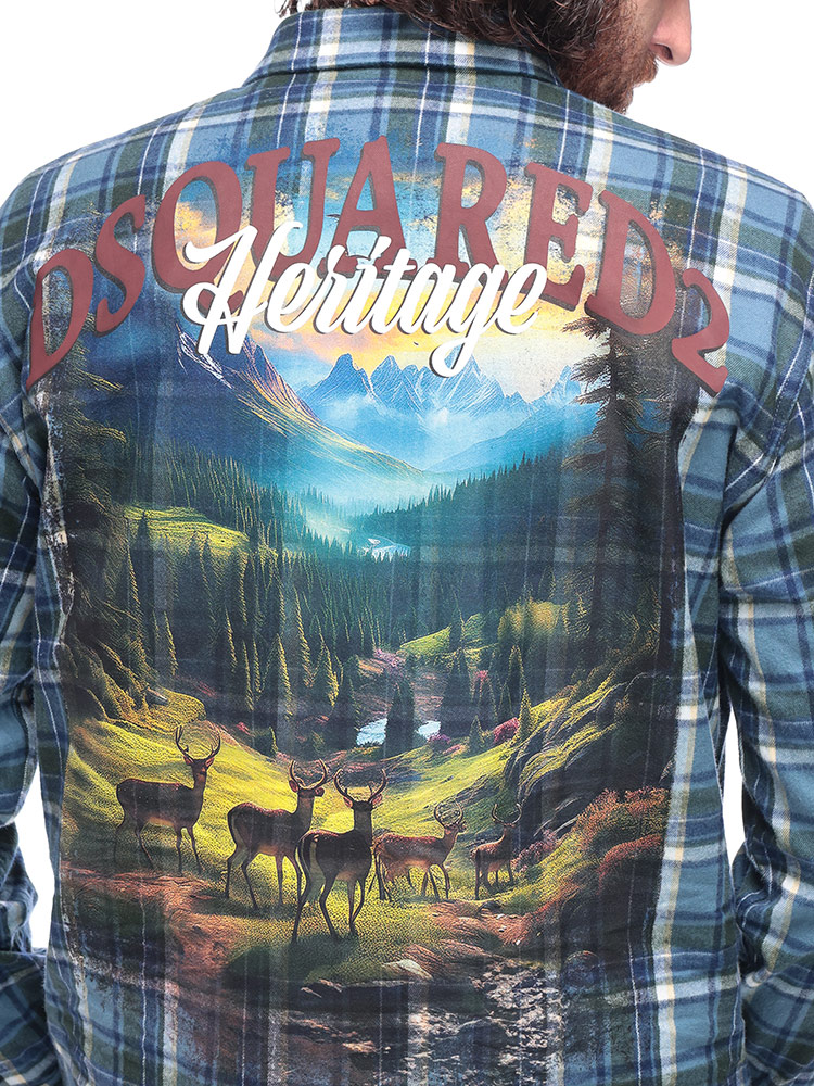 DSQUARED2 (ディースクエアード) フランネル バックプリント チェック