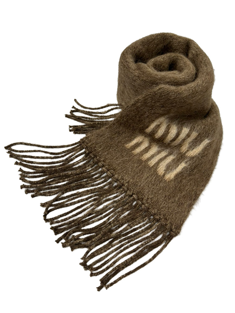 無料ギフトラッピング対象品】 MIU MIU (ミュウミュウ) モヘヤ ロゴ