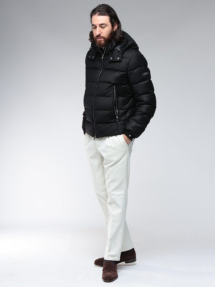 TATRAS (タトラス) フード着脱 ウールシルク フルジップ ダウン