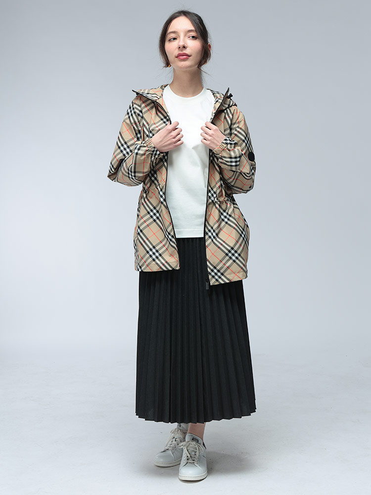 BURBERRY (バーバリー) ロゴ フード クラシカル チェック柄 フルジップ