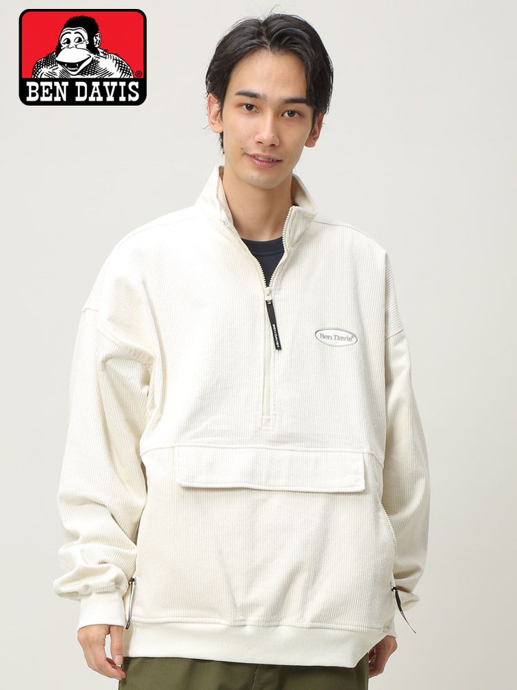 BEN DAVIS (ベンデイビス) コーデュロイ ハーフジップ プルオーバー