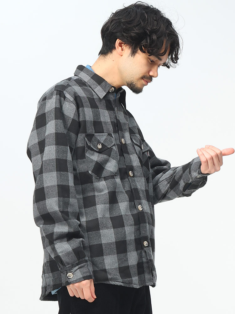 FIRST DOWN (ファーストダウン) 裏シャギー チェック柄 オーバーシャツ