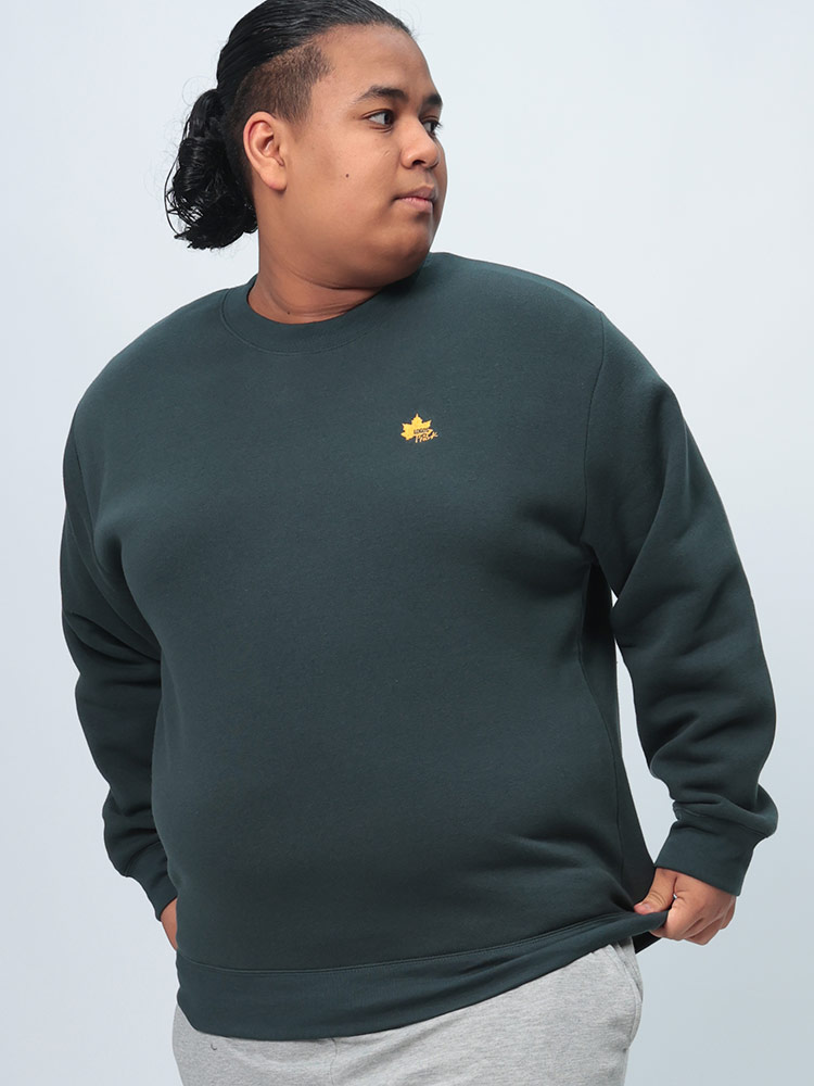 トレーナー 裏起毛 胸ロゴ刺繍 クルーネック トップス プルオーバー