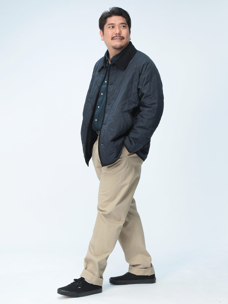 中綿ジャケット キルティング 襟切替 アウター ブルゾン 無地 秋冬