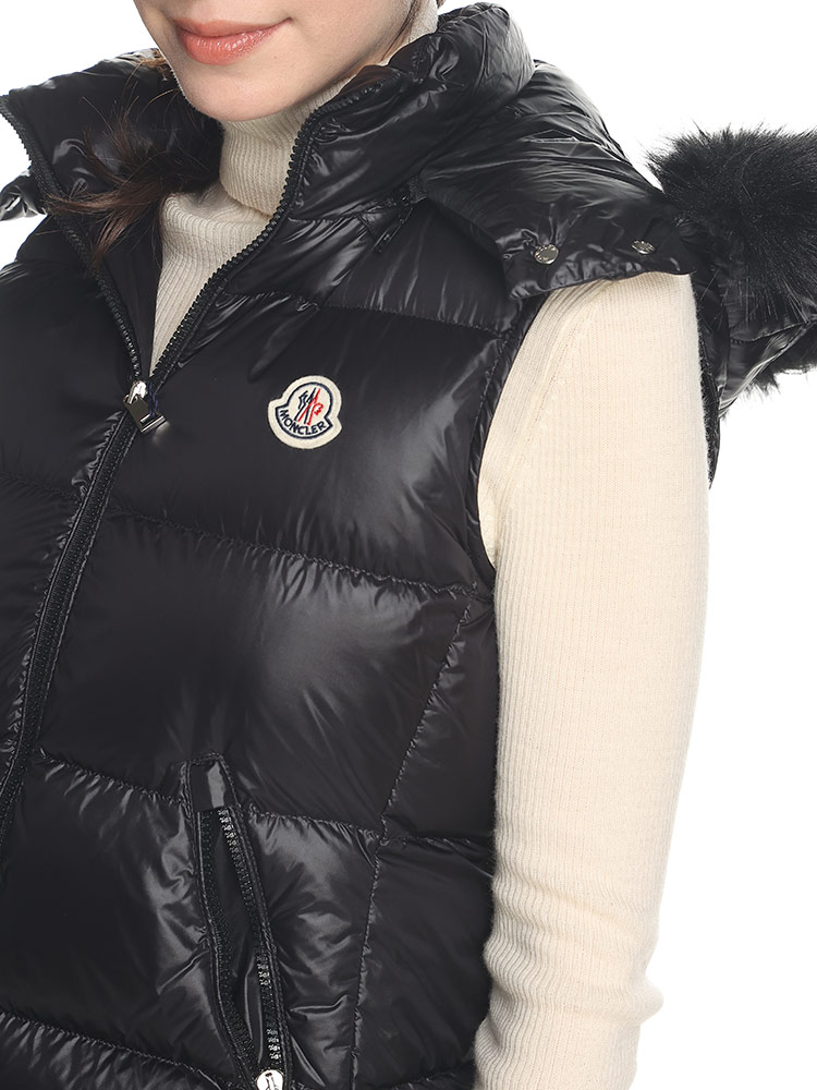 MONCLER (モンクレール) フェイクファー フルジップ ダウンベスト