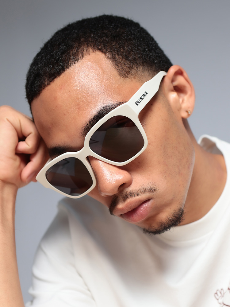 BALENCIAGA (バレンシアガ) ロゴ ウェリントン サングラス BC0215SA003