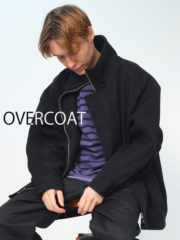 Nylaus (ナイラス) ウールライク BIGスタンド フルジップ コート M L