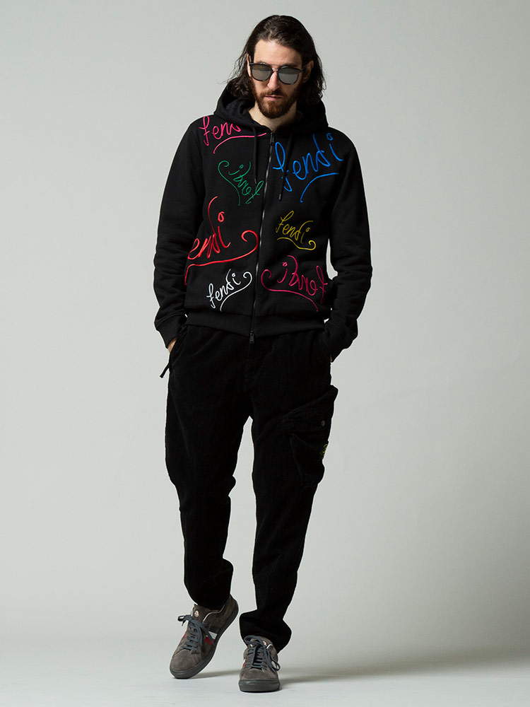 FENDI フェンディ 刺繍 スウェット パーカー ブランド メンズ トップス