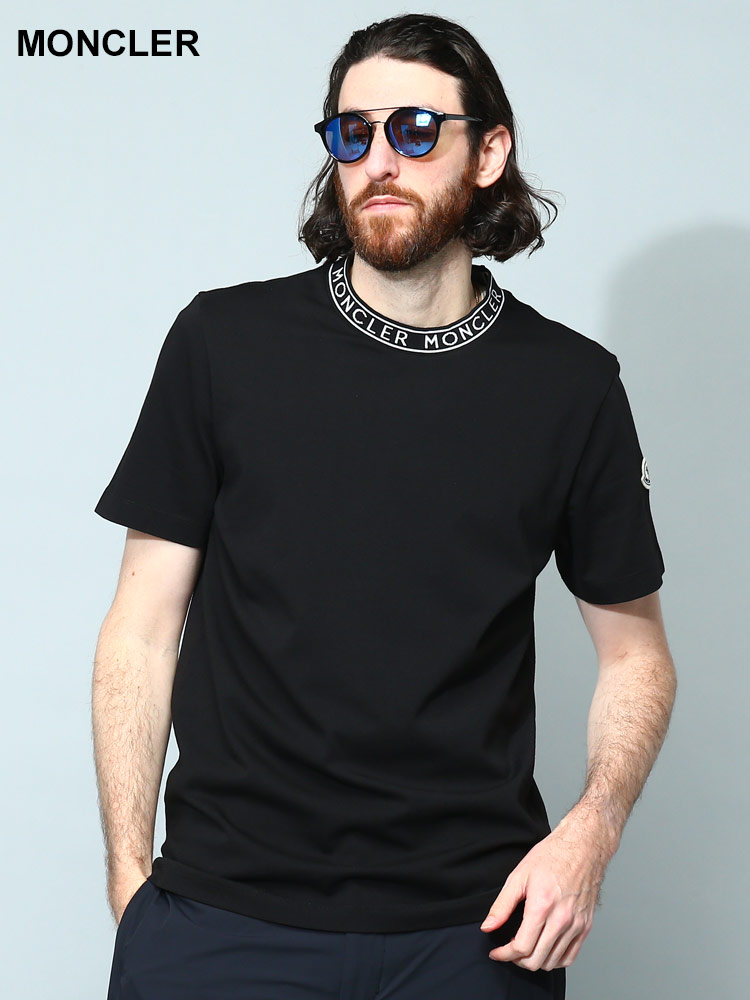 MONCLER (モンクレール) 襟ロゴ クルーネック 半袖 Tシャツ メンズ