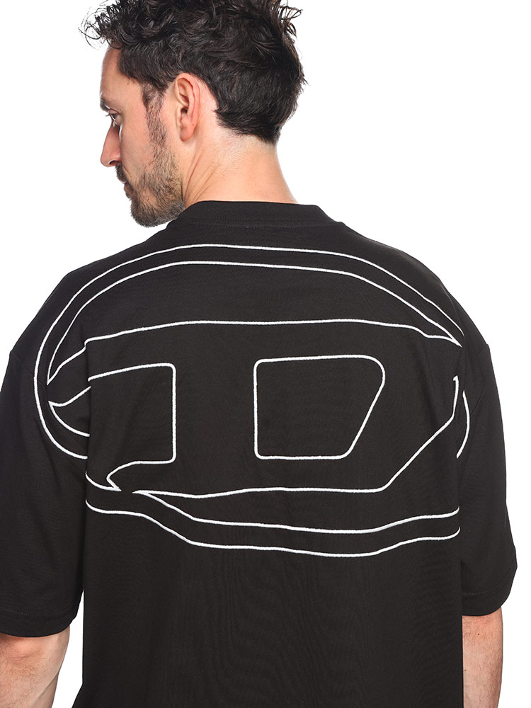 DIESEL (ディーゼル) ビッグオーバル刺繍 クルーネック 半袖 Tシャツ