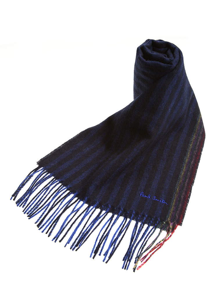 Paul smith ポールスミス ウール カシミヤ ストライプ マフラー