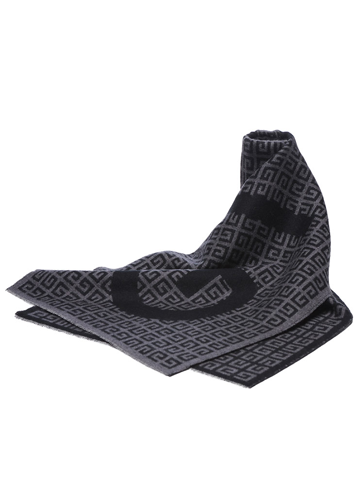 GIVENCHY (ジバンシィ) ウール混 総柄ロゴ マフラー GV3518J6261