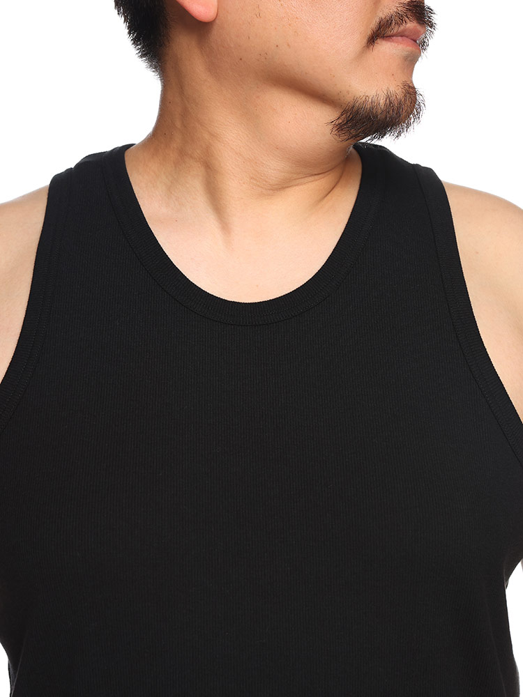 タンクトップ リブ 無地 Uネック トップス インナー 肌着 ノースリーブ