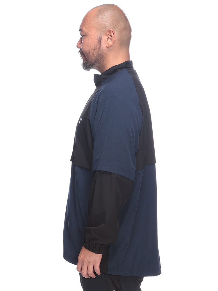 アウター ジャケット ストレッチクロス 切り替え フルジップ スタンド