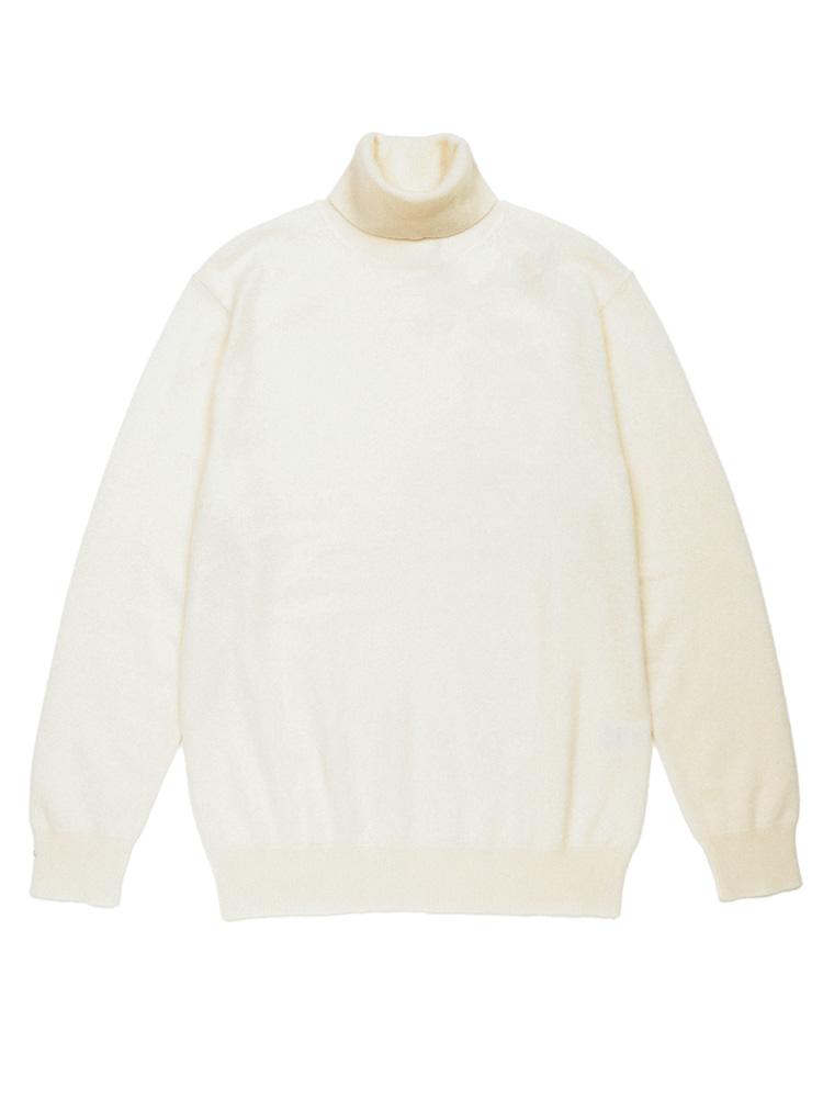 DESHENG (デシェン) カシミヤ100％ 無地 タートルネック セーター