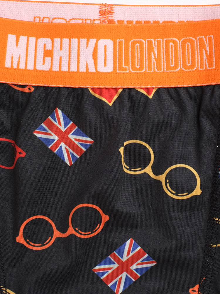 ボクサーパンツ ストレッチ 軽量 眼鏡総柄 肌着 下着 プリント 前閉じ