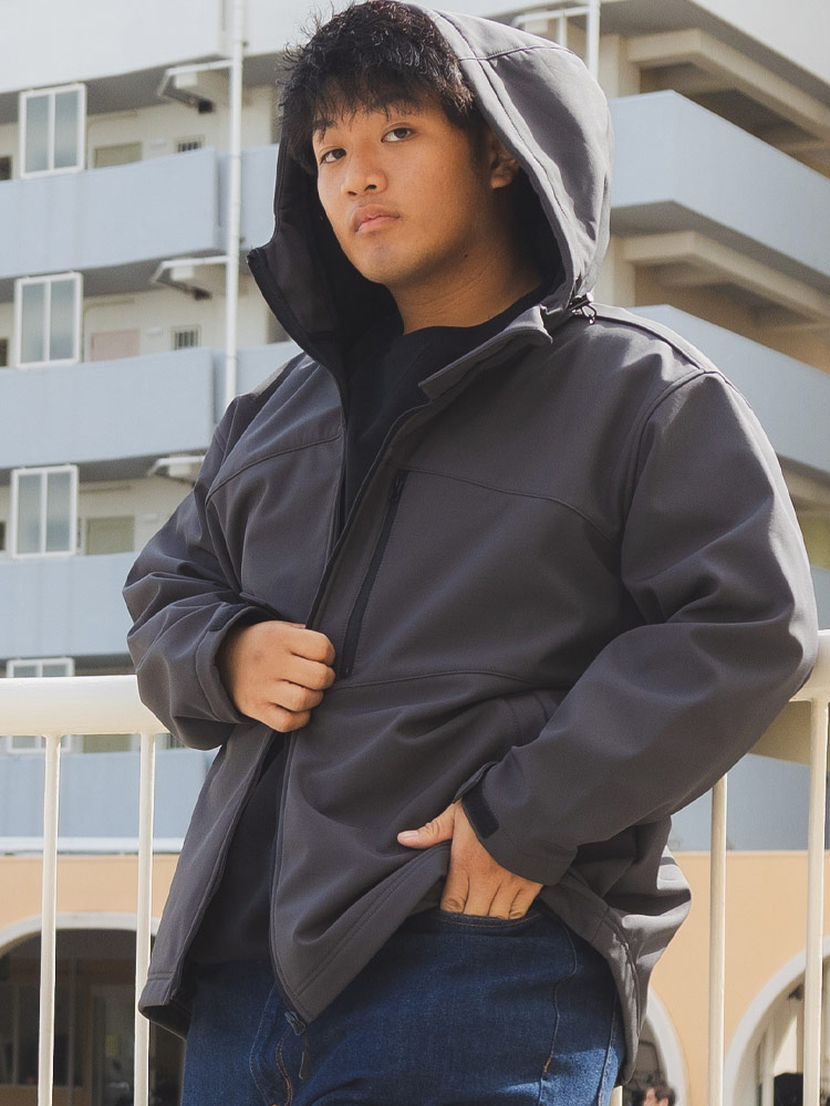 フードブルゾン ボンディングファイバー 裏フリース アウター