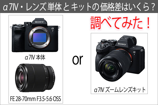 α7IVズームレンズキット 付属するレンズ 単体とキット価格差はいくら？