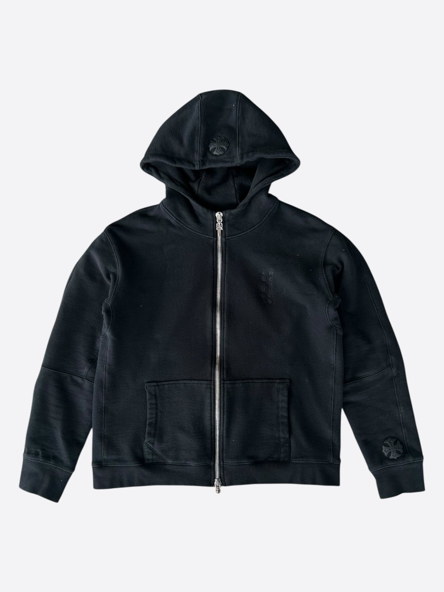 HTH glitter heart logo zip hoodie ブラック - HTH glitter heart