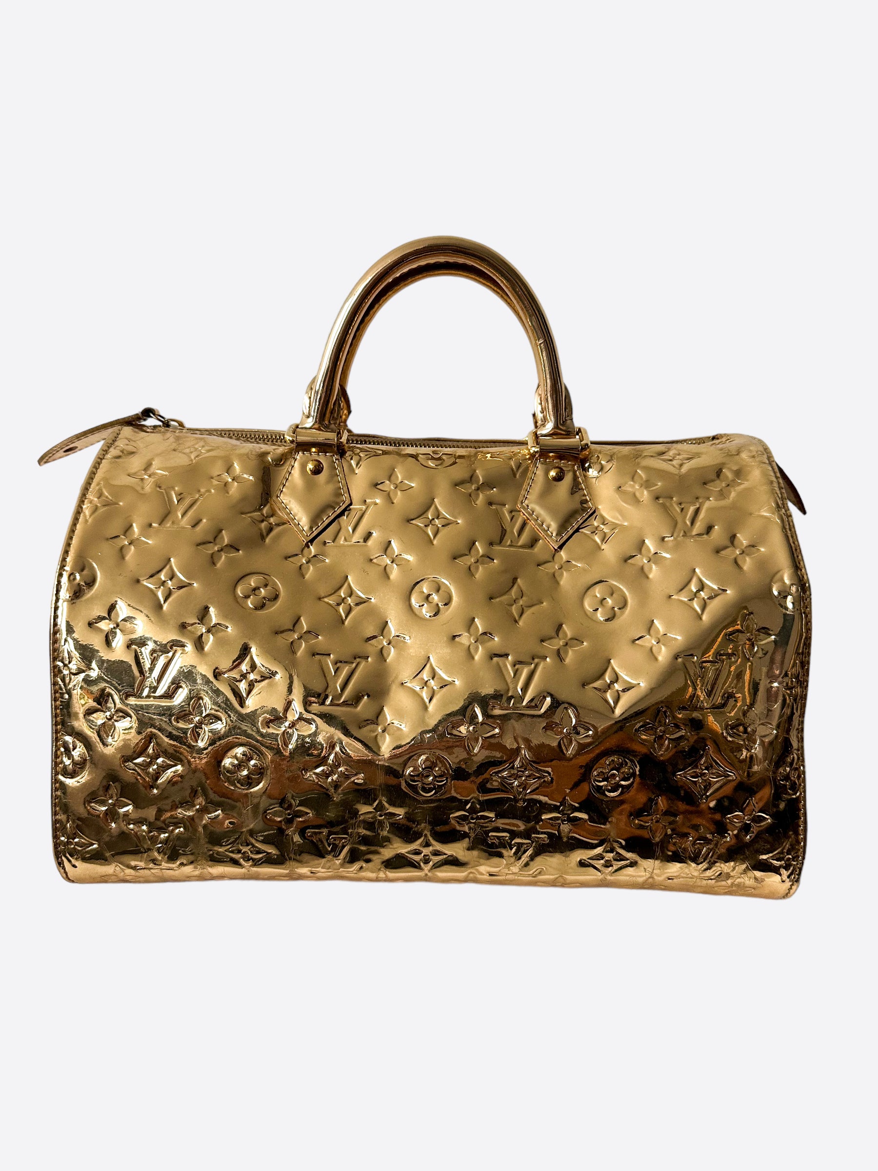 Louis Vuitton Gold Mirror Monogram Speedy 30 – Savonches