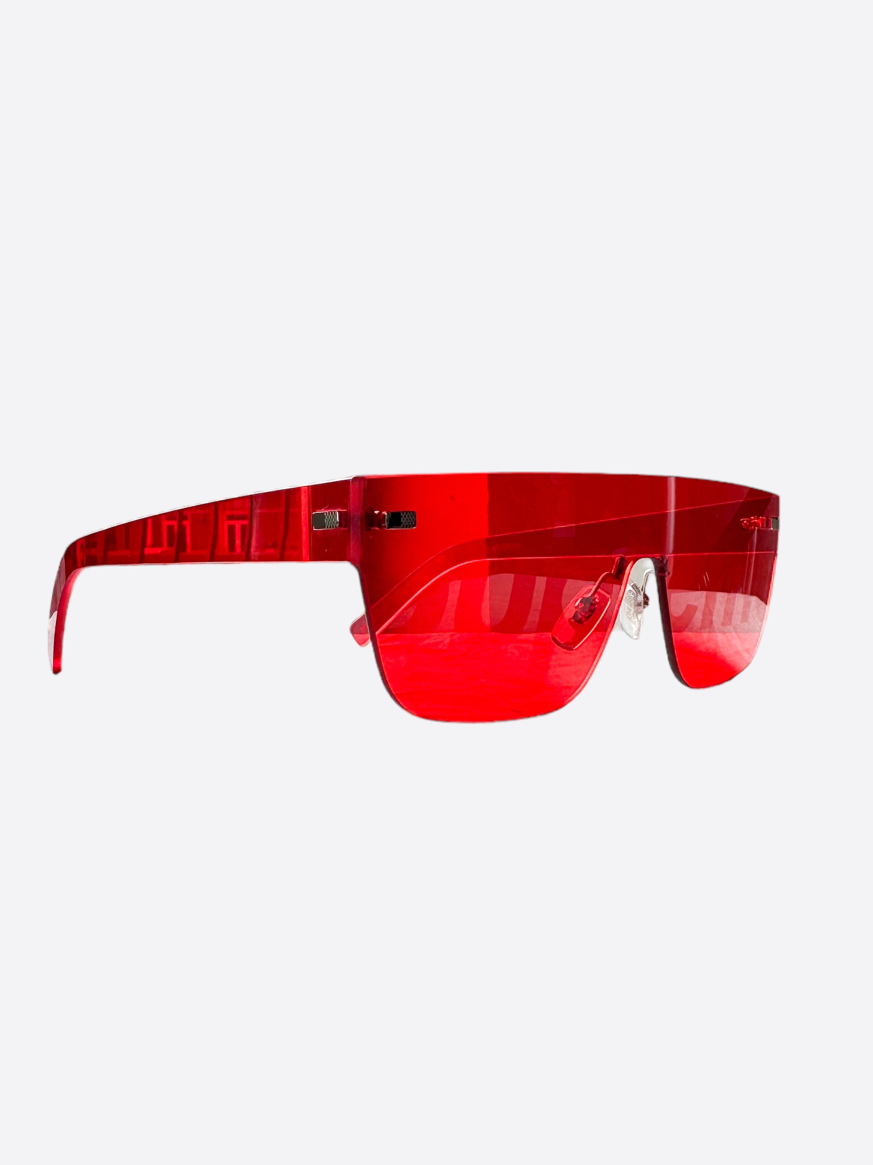 Louis Vuitton Supreme Red Monogram City Mask Sunglasses – Savonches