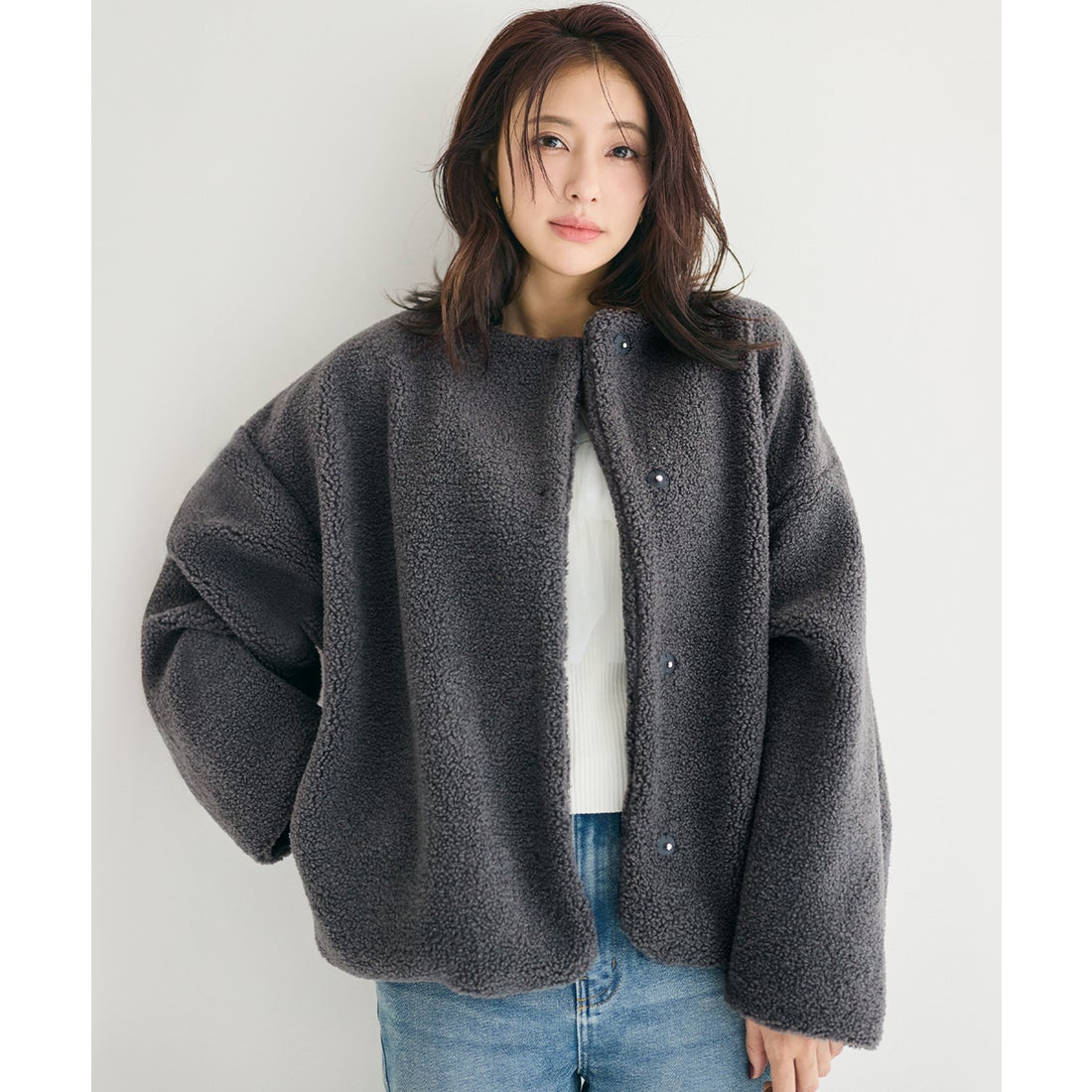 コカ coca ボアブルゾン （Charcoal） - ファッション通販 d fashion