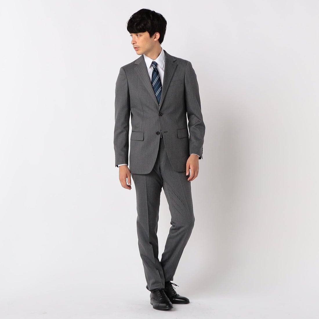 コムサイズム COMME CA ISM シャドーピンストライプ スーツ （グレー