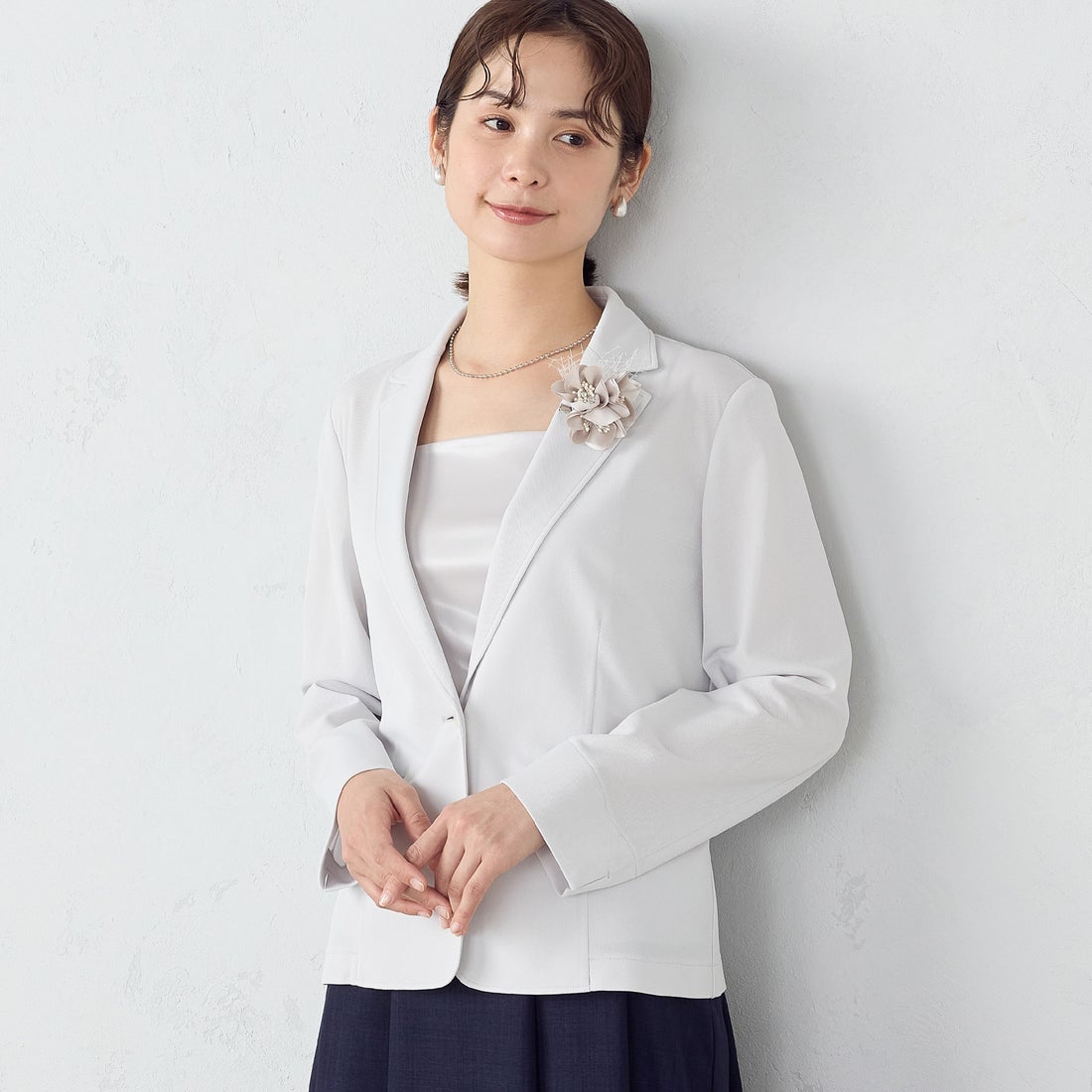 コムサイズム COMME CA ISM 鹿の子 テーラードジャケット （ライト