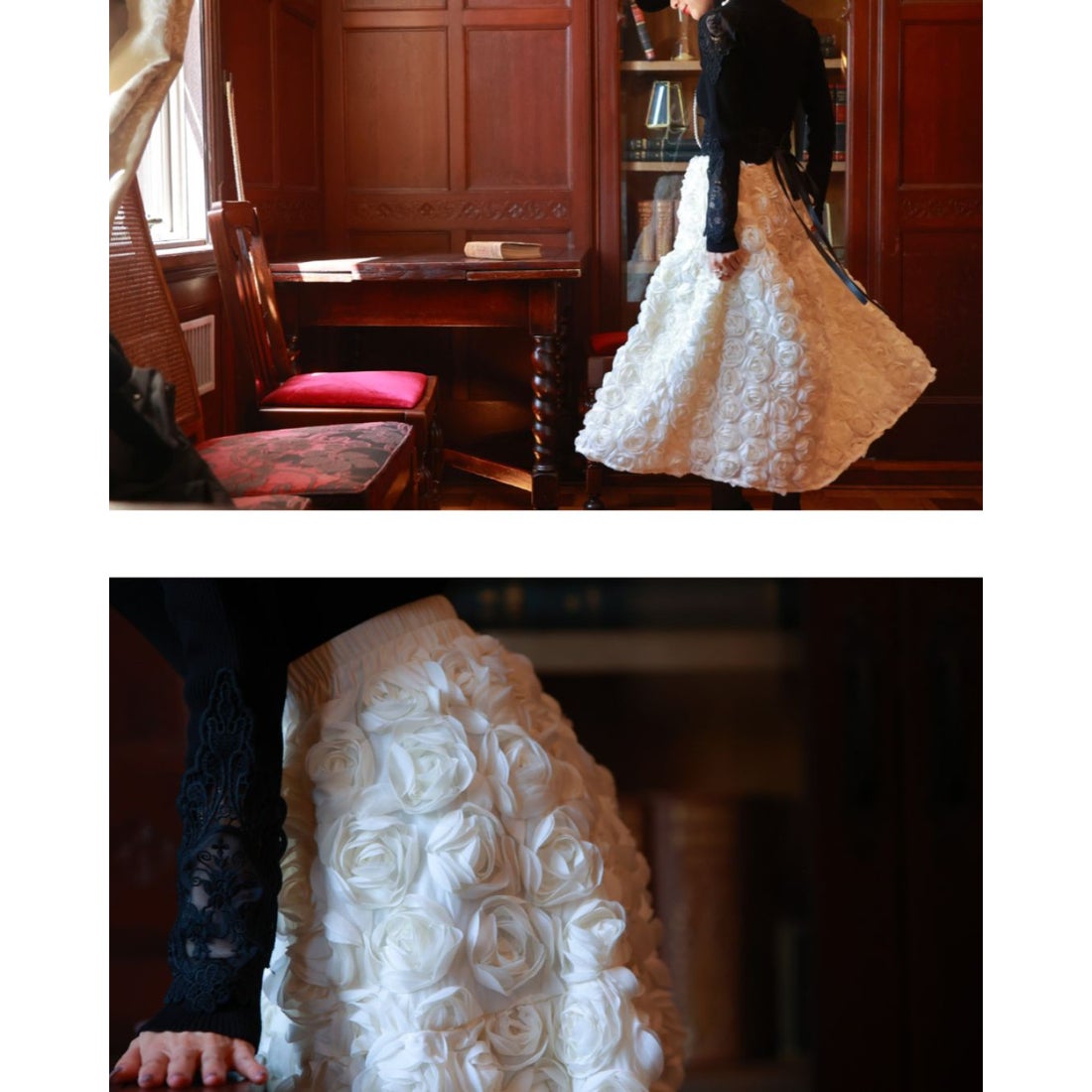 カワイイ CAWAII バラの花に包まれるボリュームブーケスカート