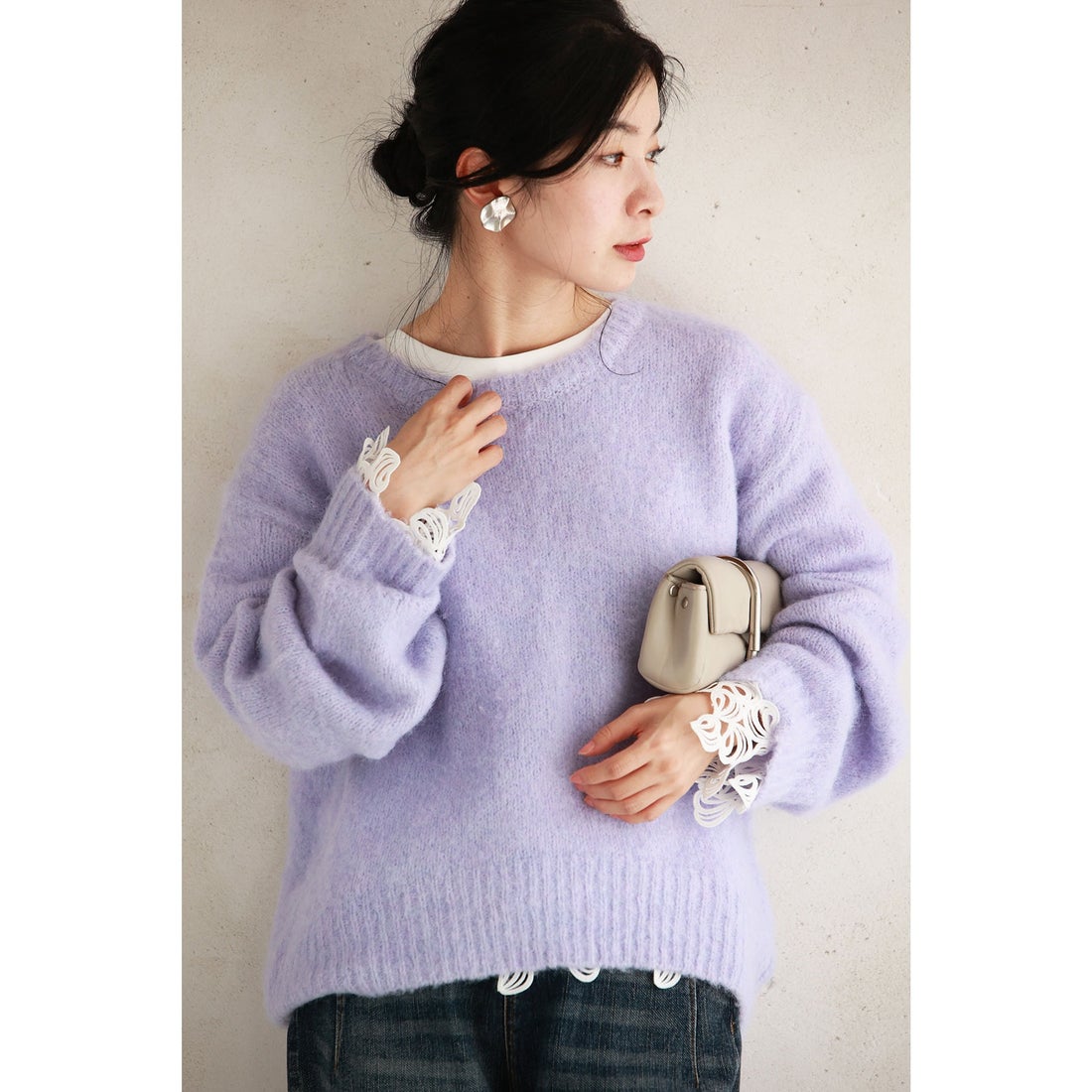 カワイイ CAWAII 無難脱却！ 大人こそカラーニット （ラベンダー