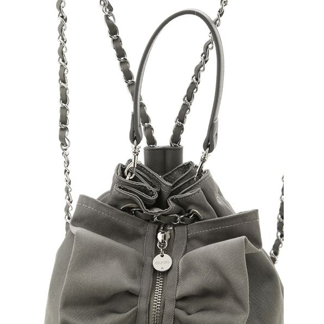 セルフォード CELFORD チェーンショルダーフリルサック （GRY