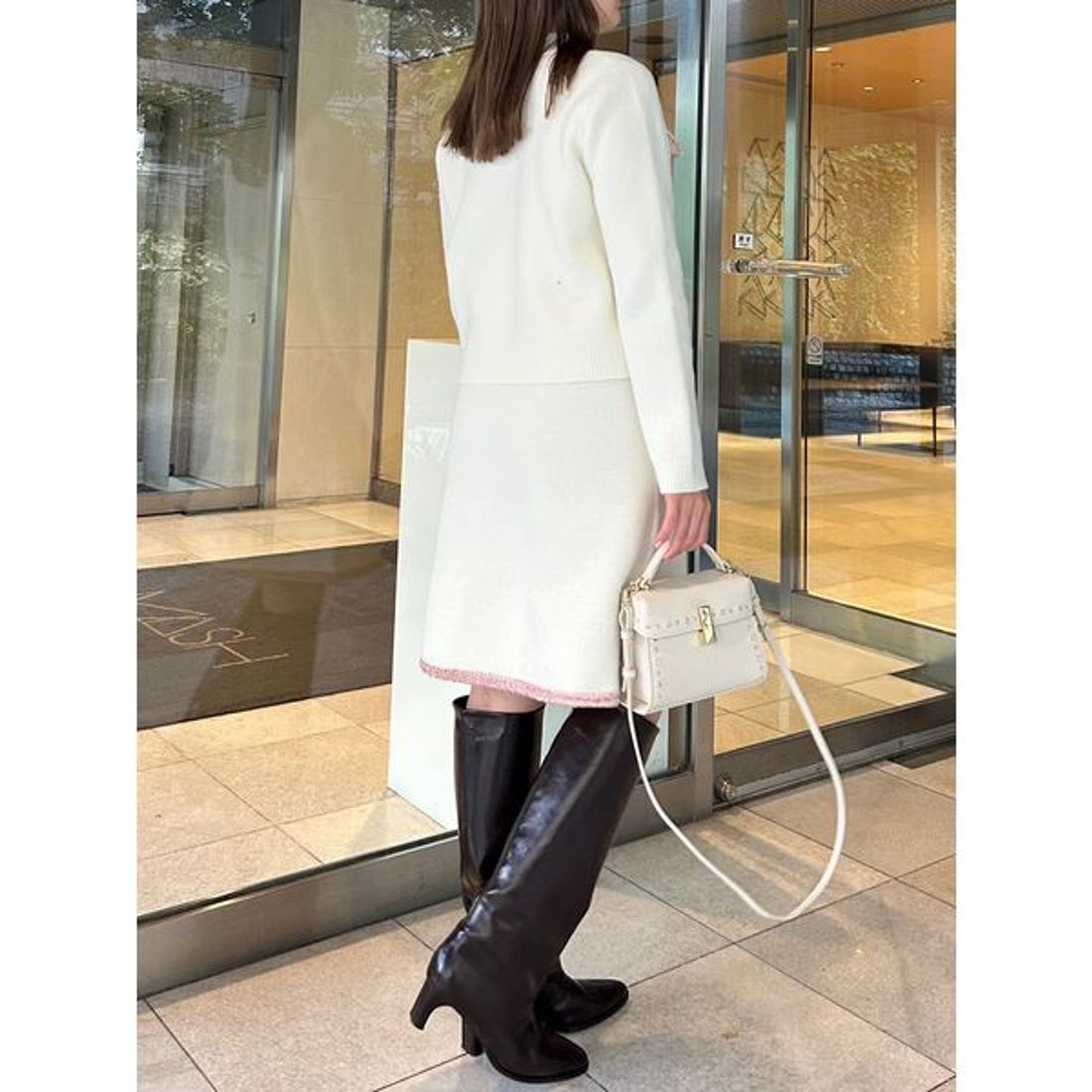 セルフォード CELFORD トリムミニニットワンピースセット （SAX