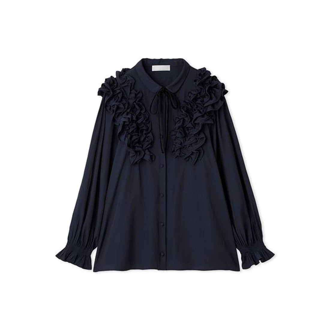 セルフォード CELFORD フリルヨークシャツカラーブラウス （NVY