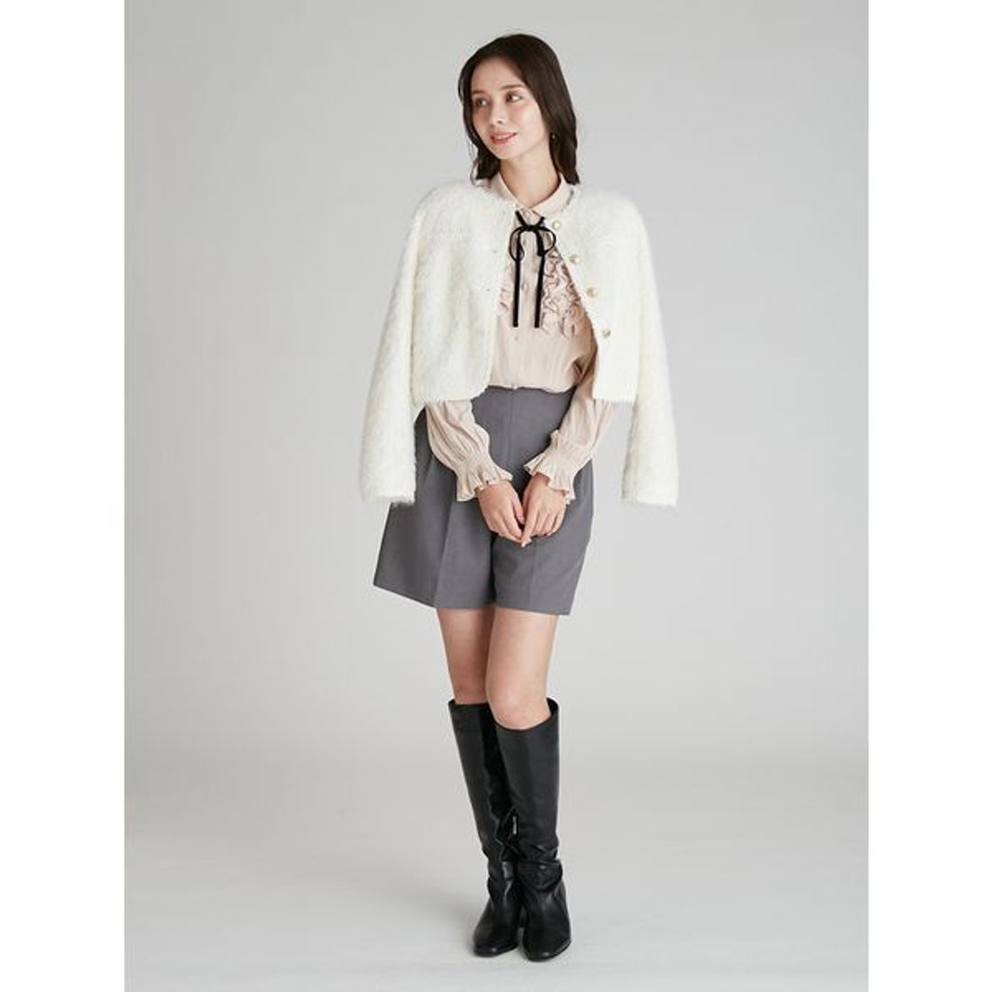 セルフォード CELFORD フリルヨークシャツカラーブラウス （OWHT