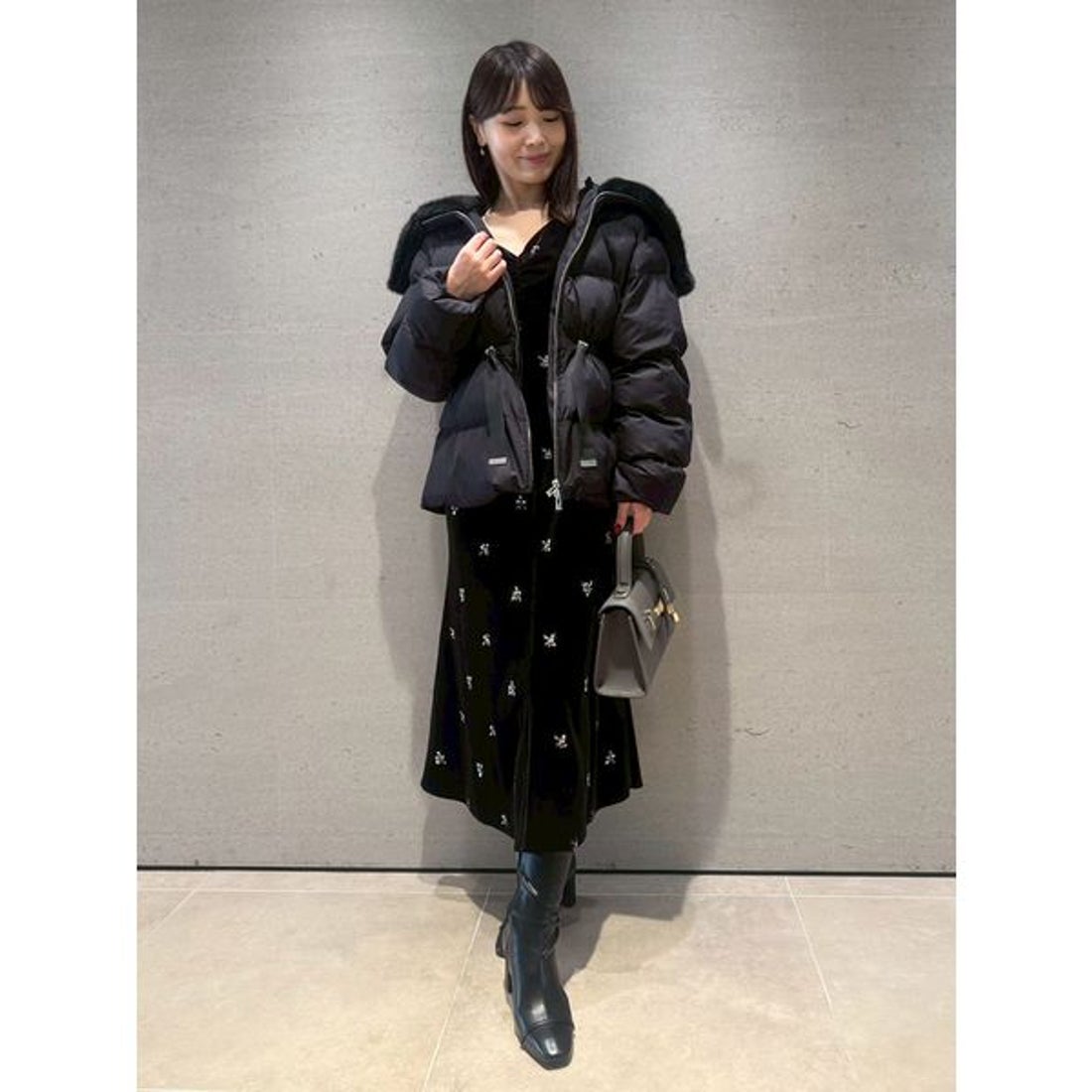 セルフォード CELFORD ファー襟付きキルティングショートコート （IVR