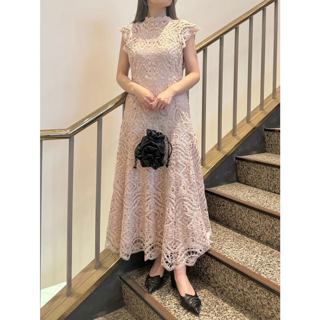 セルフォード CELFORD バックシャンレースドレス （PNK