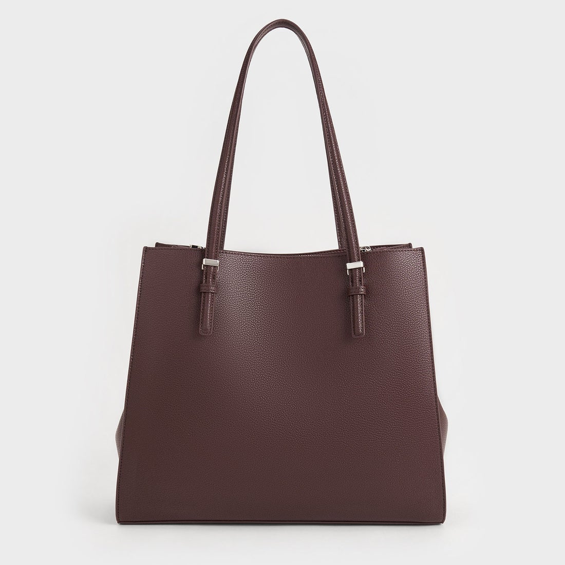CHARLES & KEITH クラシックダブルハンドル トートバッグ （Plum
