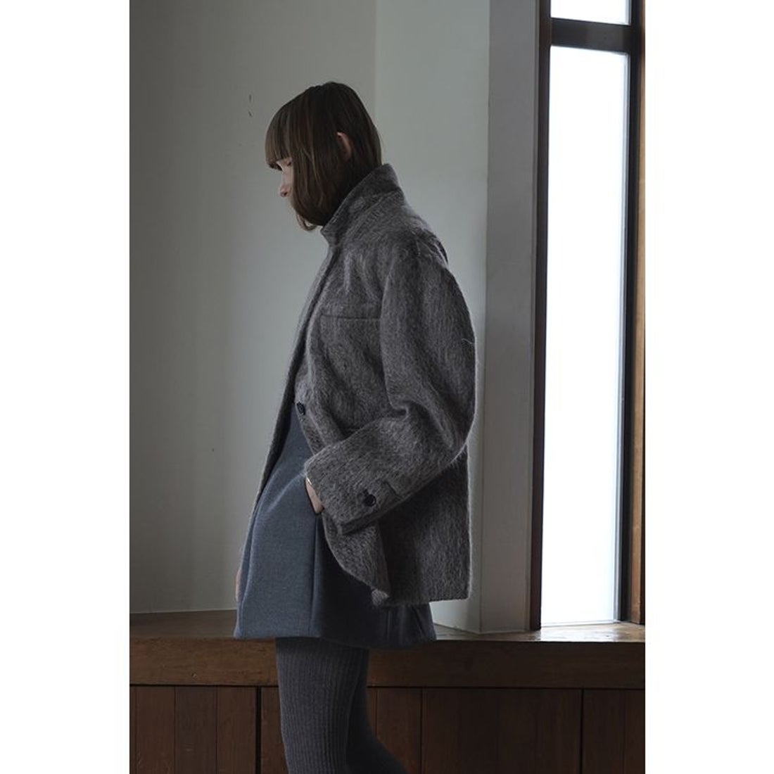 クラネ CLANE MIX SHAGGY OVER TAILORED JACKET （BROWN