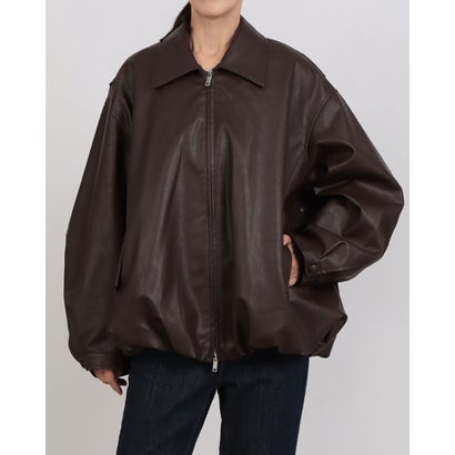 クラネ CLANE FAKE LEATHER BALLOON JACKET （BROWN） - ファッション