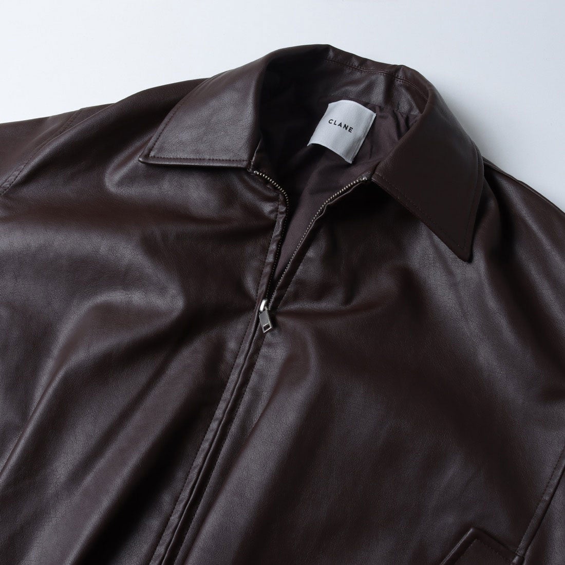 クラネ CLANE FAKE LEATHER BALLOON JACKET （BROWN） - ファッション